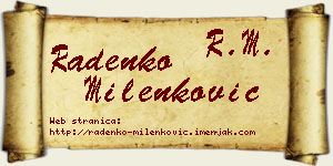Radenko Milenković vizit kartica